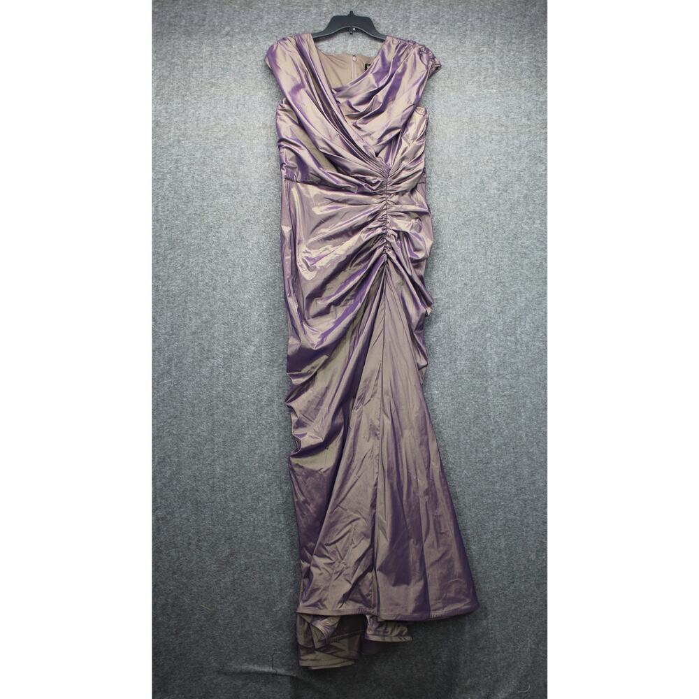 Tadashi Shoji Gown Size 14 Taffeta Iridescent New - Picture 2 of 7